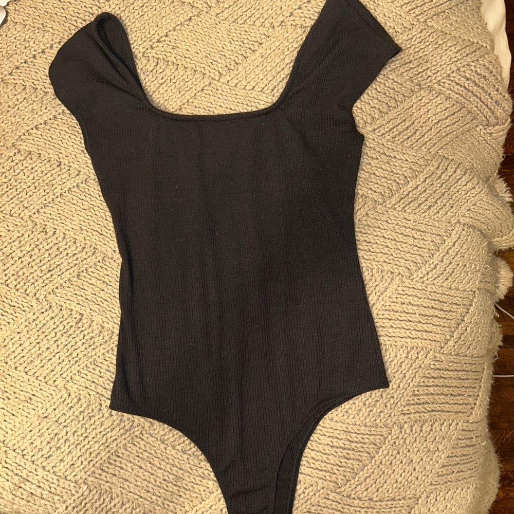 Altar'd State Black Ribbed Bodysuit